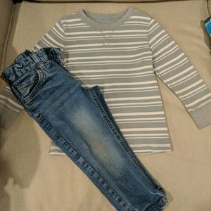 Cat & Jack long sleeve shirt and jeans
